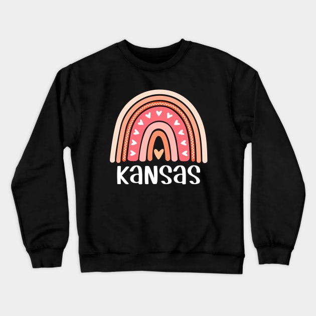 Kansas Rainbow for Women and Girls Crewneck Sweatshirt by JKFDesigns
